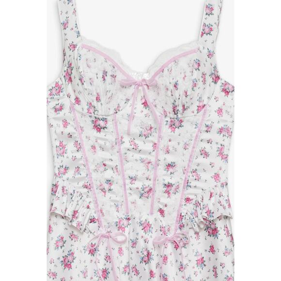 For Love & Lemons NWT That’s Amore Slip Floral Corset Mini Dress size Small - Picture 8 of 12